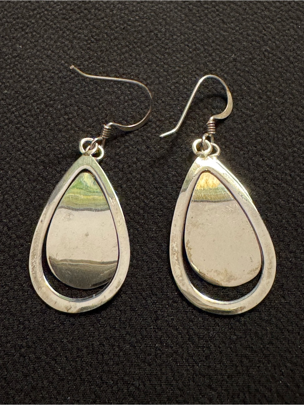 925 Sterling Silver Double Teardrop Articulated Dangle Earrings - 1.5β